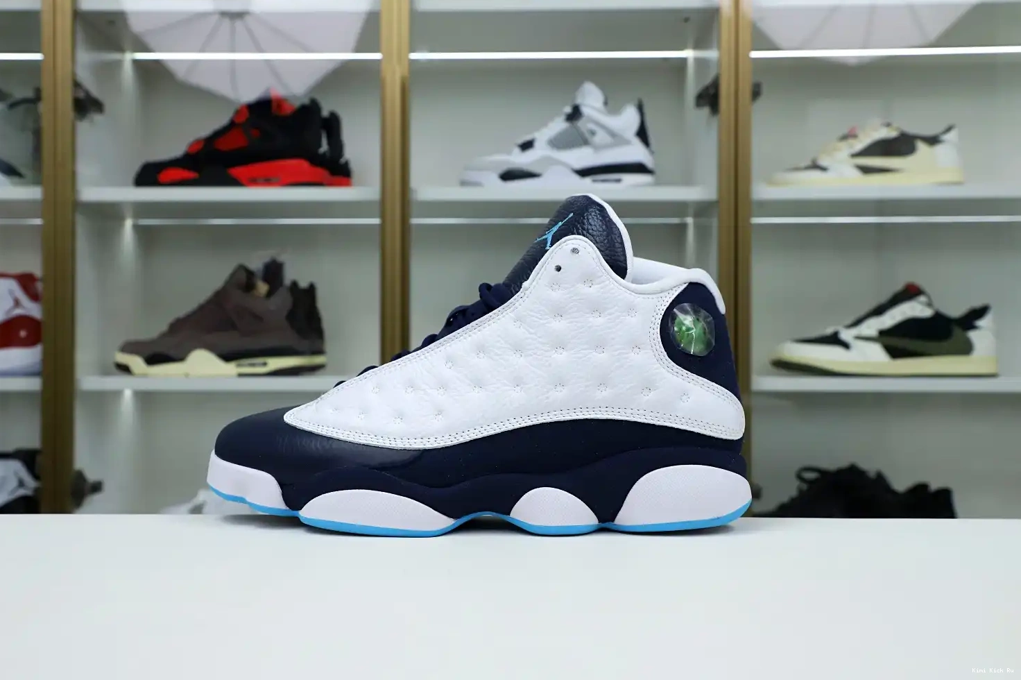 Kimikick BLUE POWDER AIR OBSIDIAN RETRO JORDAN WHITE 13 414571-144 0427